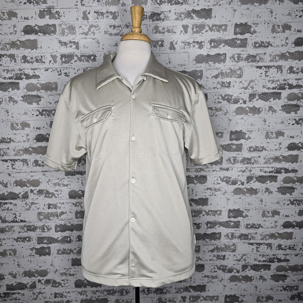 Nike ACG Dri-Fit Shirt Mens Size Large Champagne Color Loop Collar VTG Y2K 90's